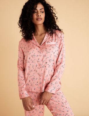 Satin Floral Pyjama Set M S Collection M S