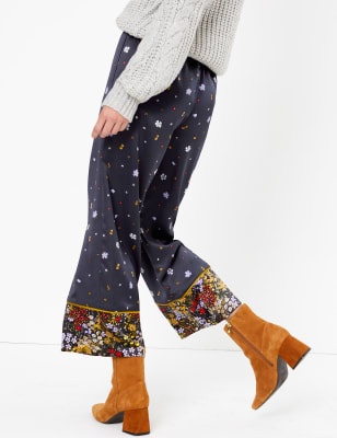 marks and spencer wide leg cropped trousers