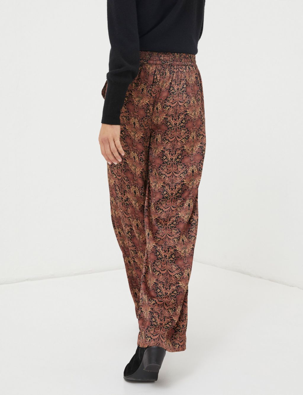 Satin Floral Wide Leg Trousers 4 of 5