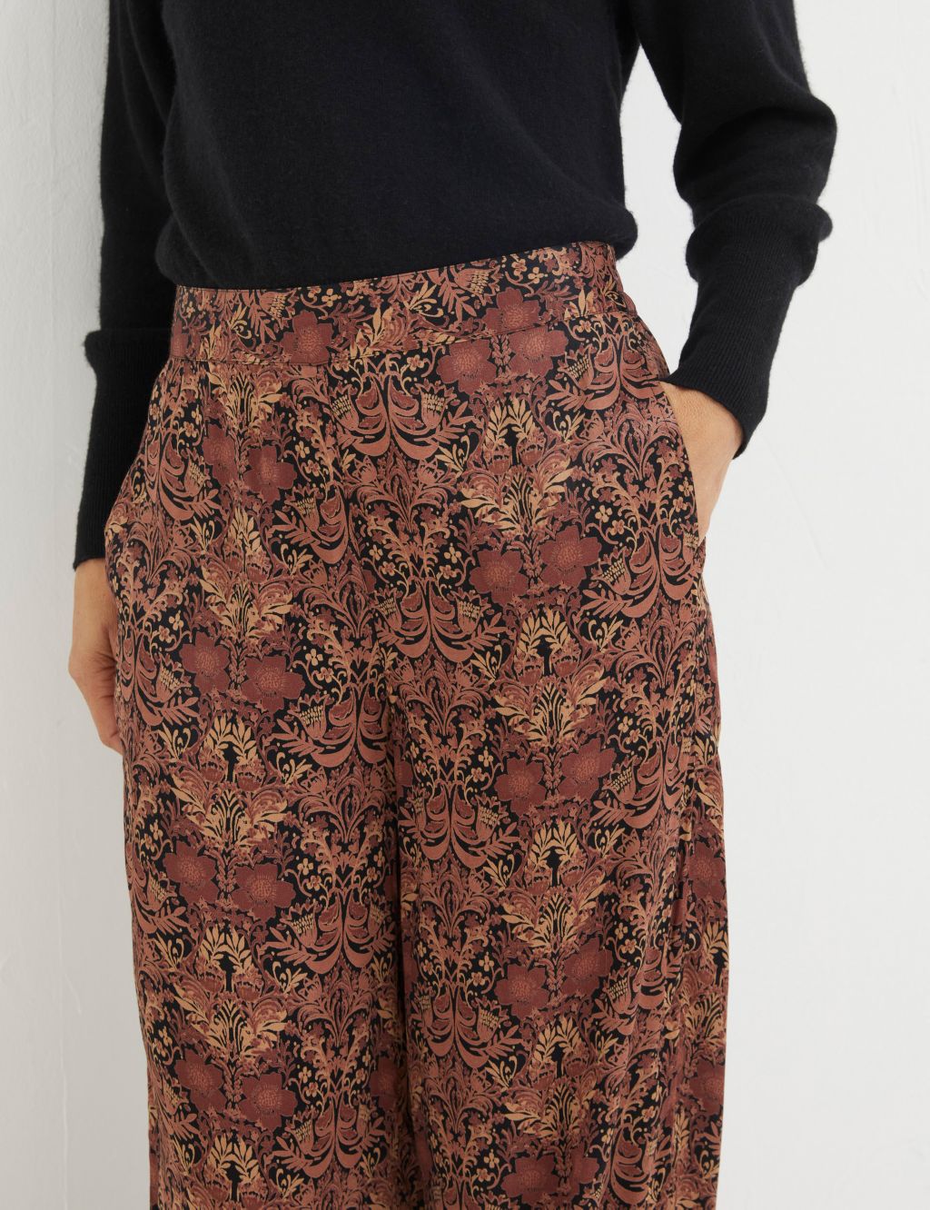 Satin Floral Wide Leg Trousers 5 of 5