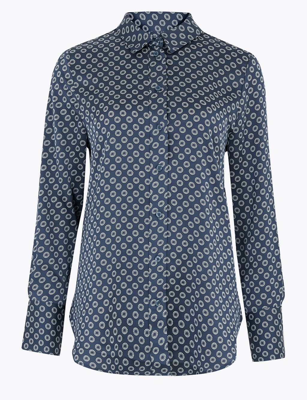 Satin Geometric Long Sleeve Shirt 1 of 4
