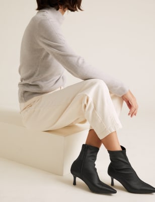 kitten heel sock boots