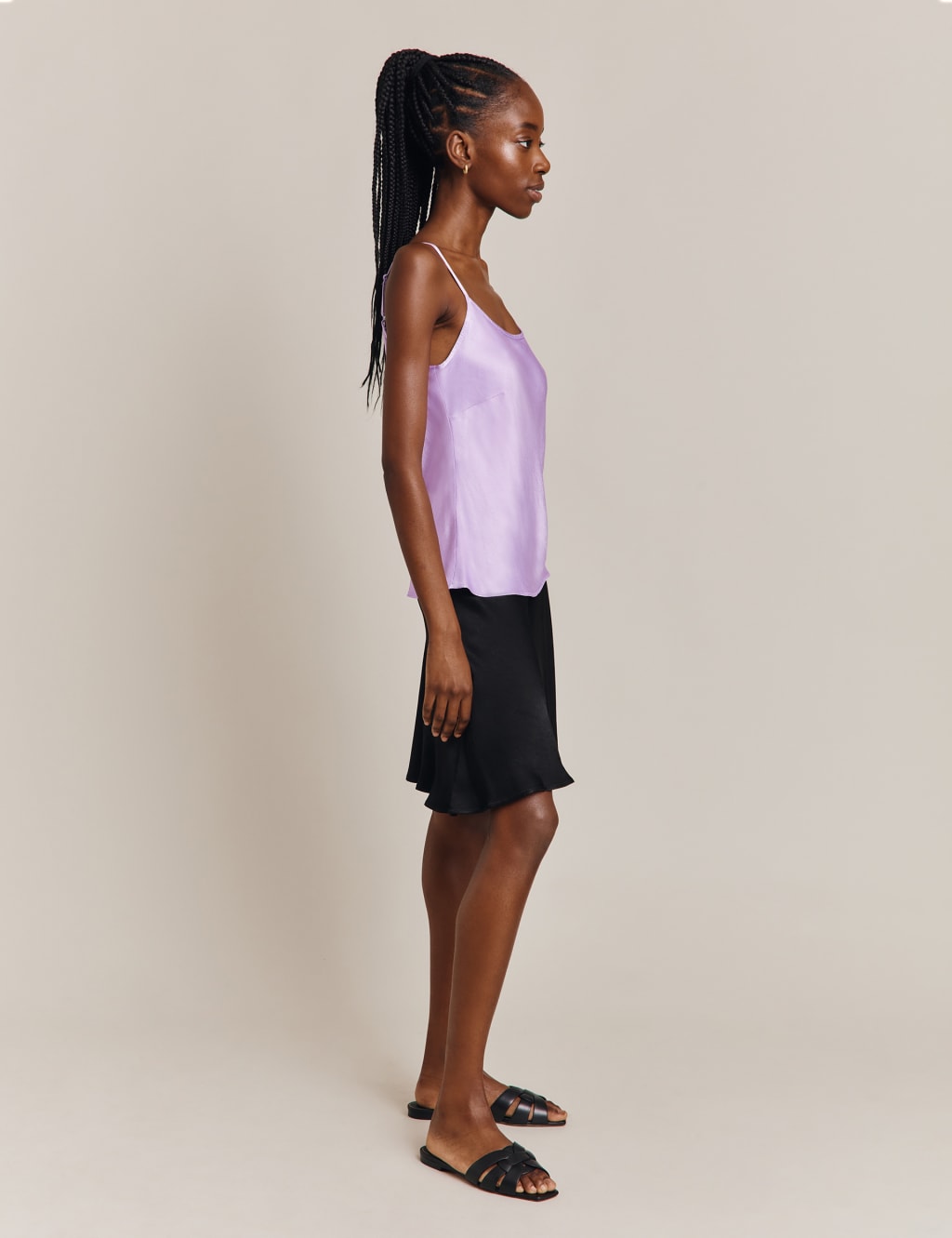 Black silk skirt 2025 knee length