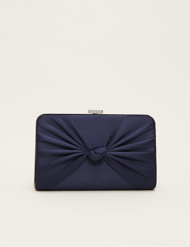 Blue satin clutch outlet bag