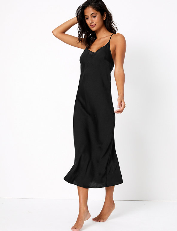 Satin Long Nightdress | M☀S Collection ...