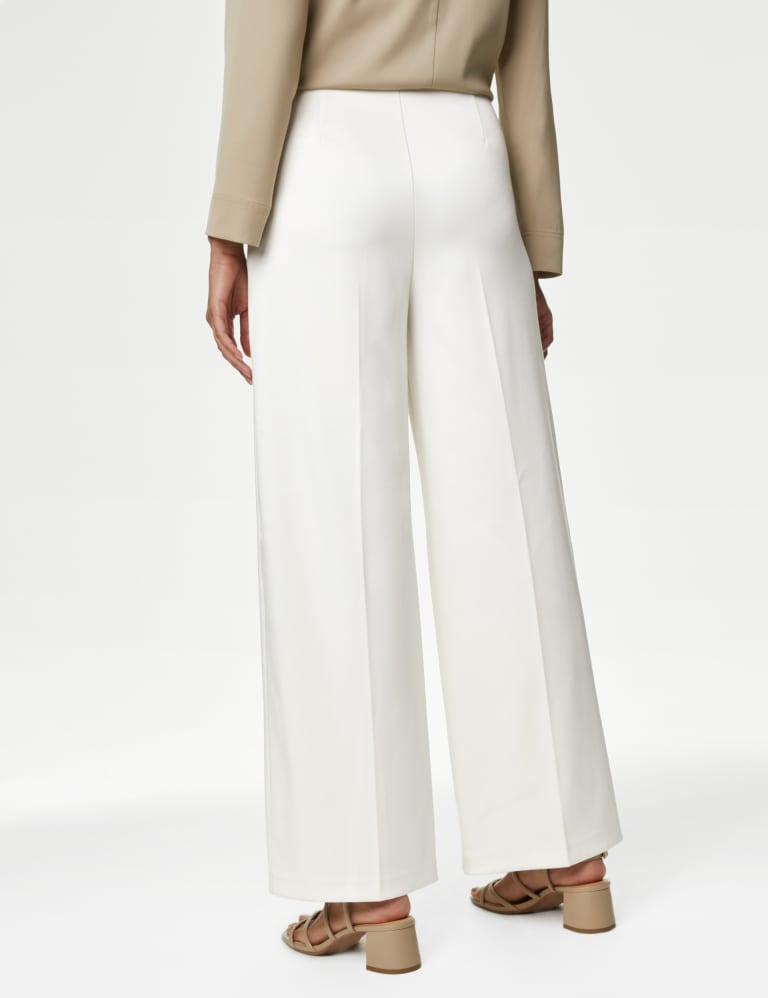 Side zip wide leg trousers clearance