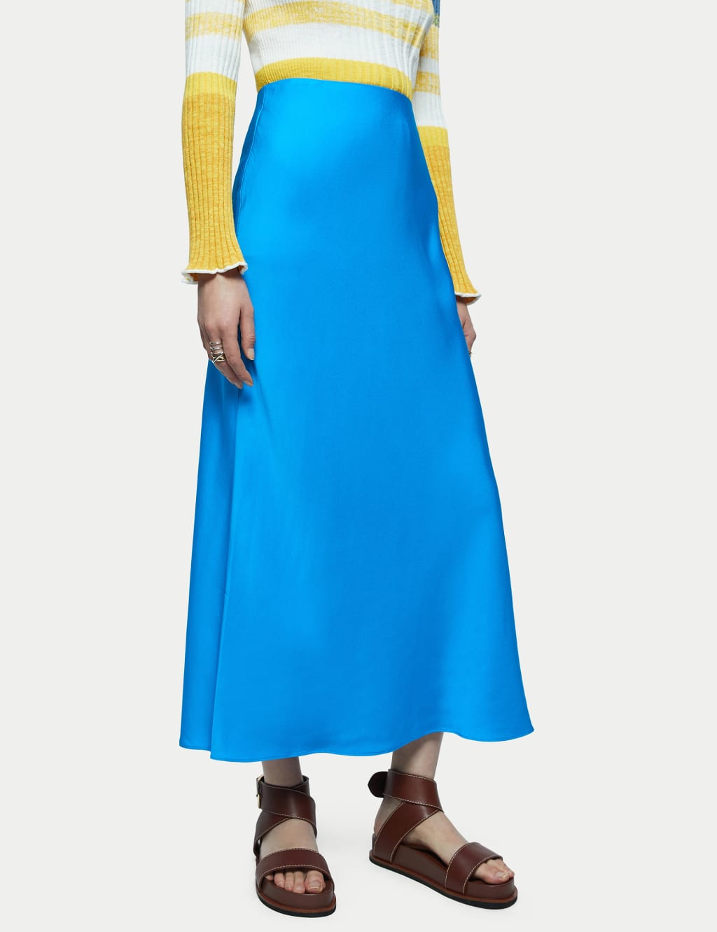 Satin Maxi Slip Skirt Jigsaw M&S