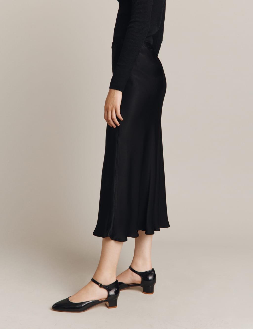 Simple Elegant Skirt Velvet By Graham & Spencer Cadence Slip Midi Skirt High Waisted Skirt