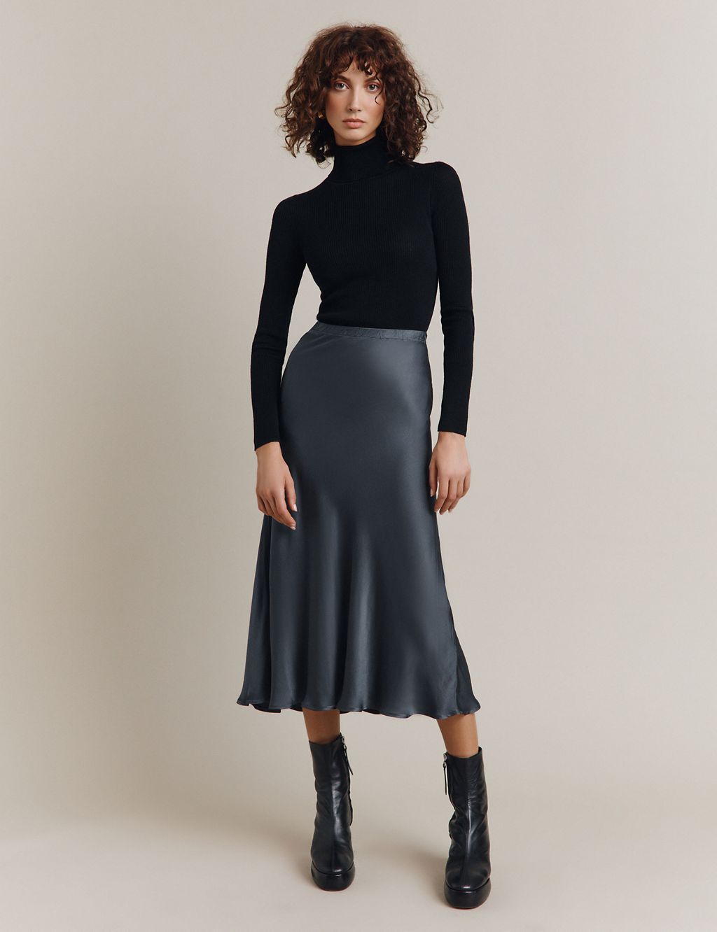 Satin Midi Slip Skirt | Ghost | M&S