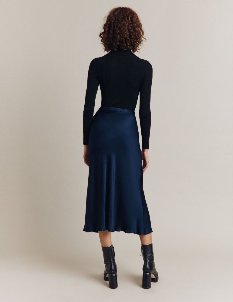 Satin Midi Slip Skirt