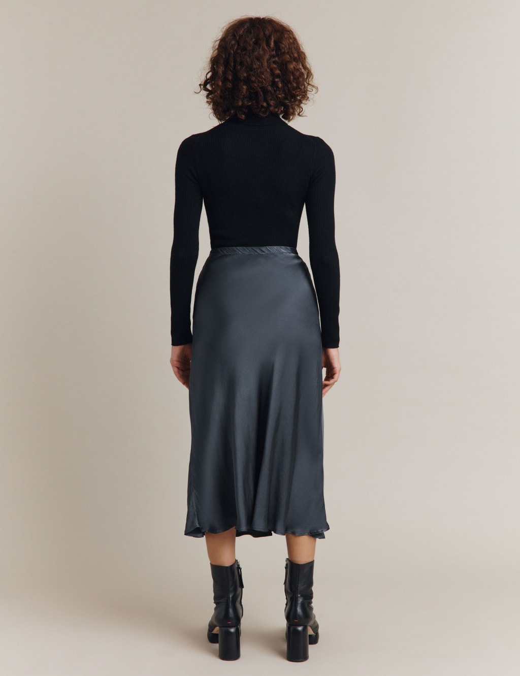 Silk slip skirt midi hot sale