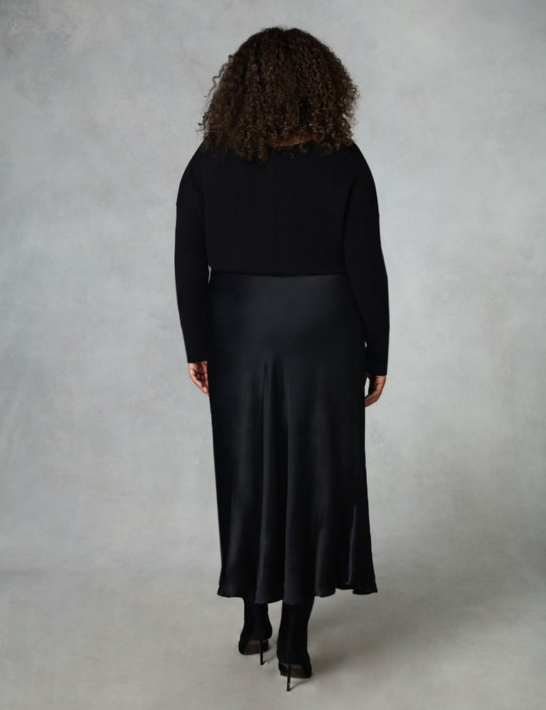 Satin Midi Slip Skirt Live Unlimited London M S