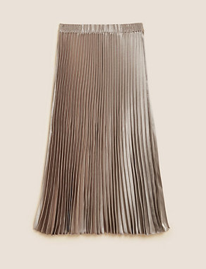 Satin Pleated Midaxi Skirt Image 2 of 5