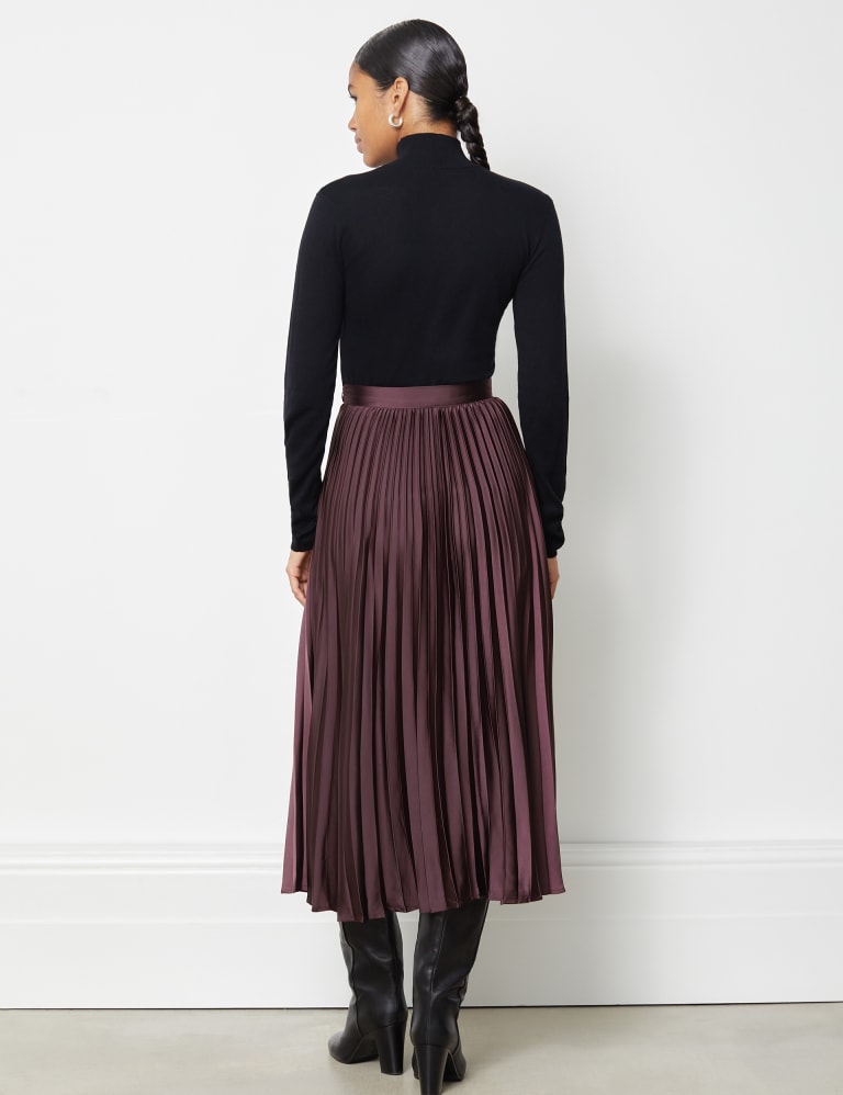 Silk pleated new arrivals midi skirt