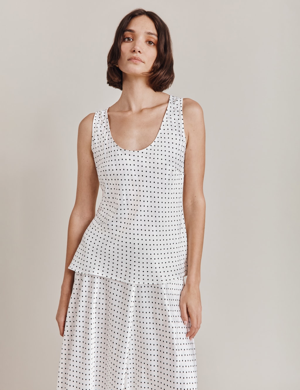 Polka dot sales cami midi dress