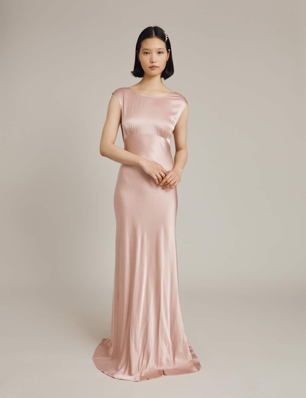 Satin Round Neck Maxi Waisted Dress 4 of 5