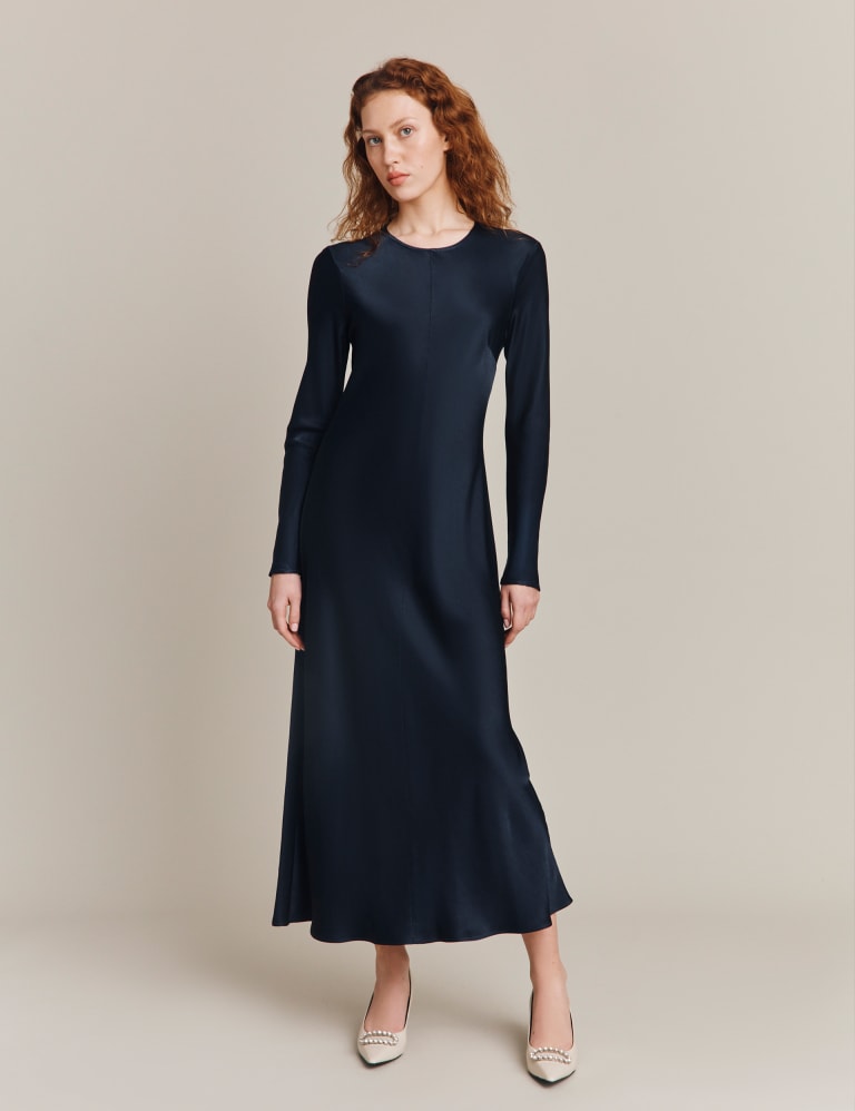 M&s navy midi dress discount
