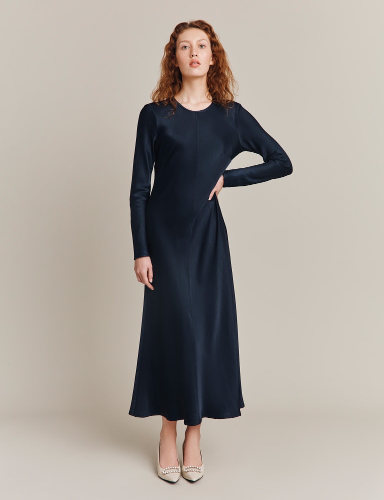 Round neck midi dress cheap