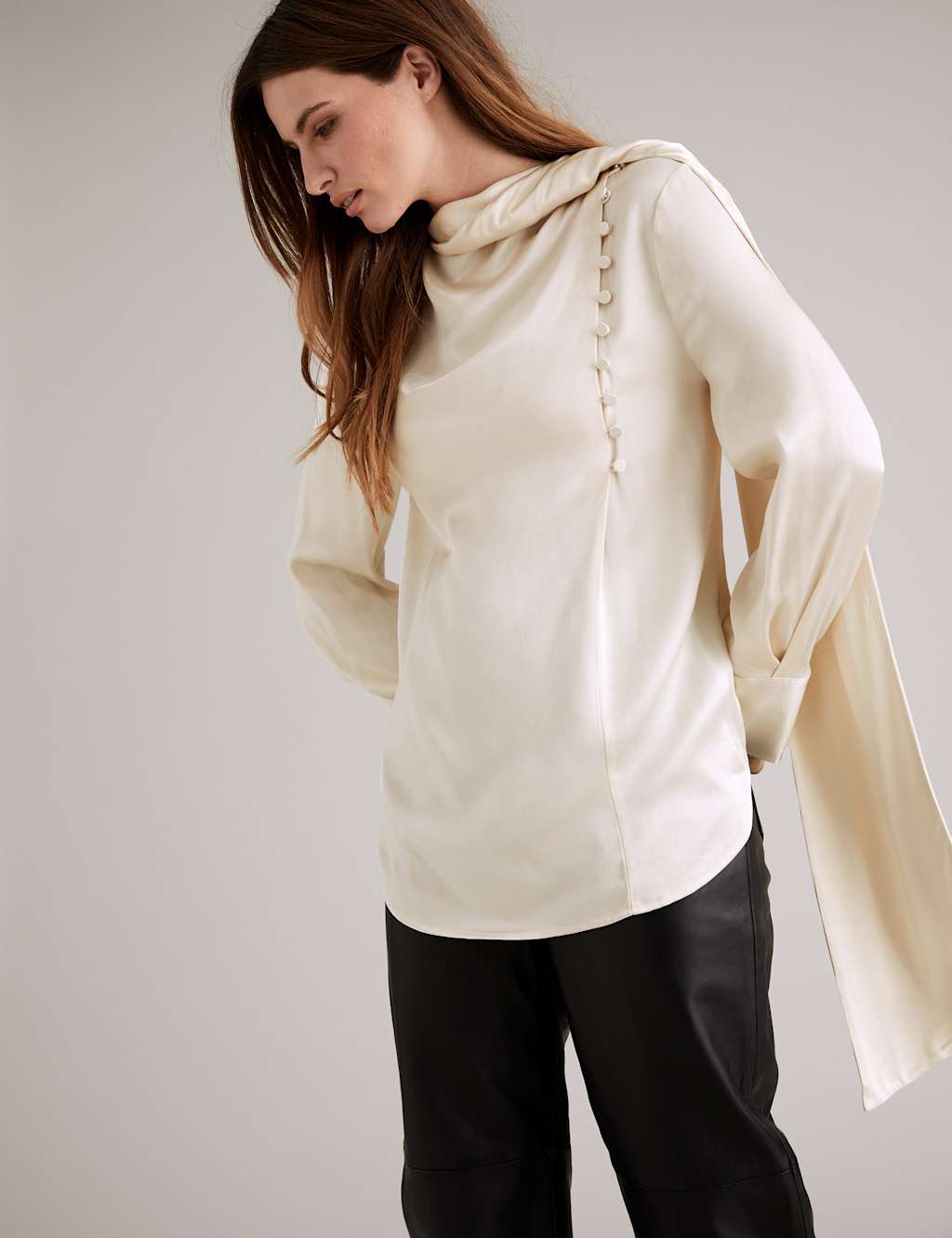 BUTTON THROUGH SCARF BLOUSE ISNIK LULLABY