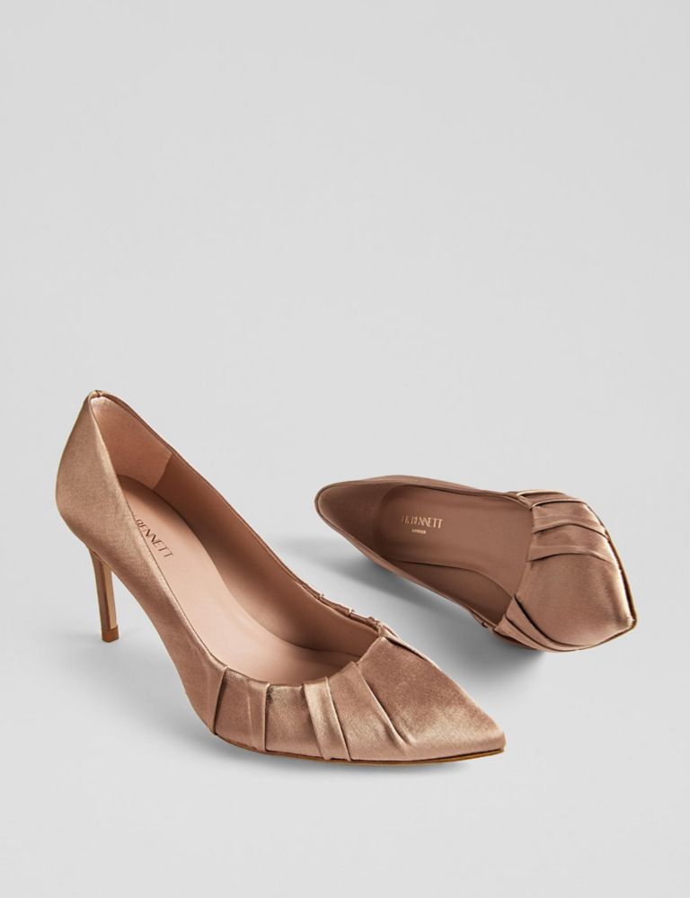 Satin Stiletto Heel Pointed Court Shoes 2 of 3