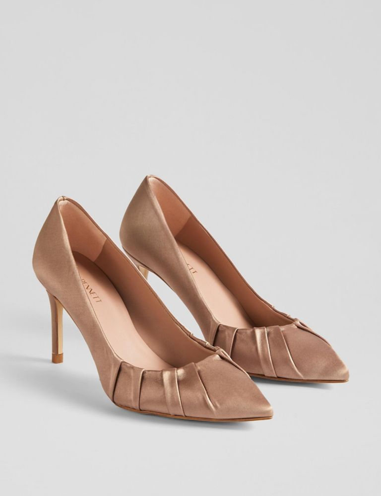 Satin Stiletto Heel Pointed Court Shoes 3 of 3