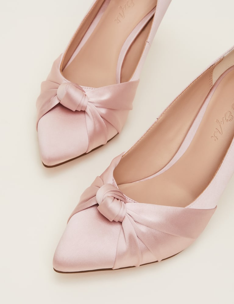 Satin Stiletto Heel Pointed Court Shoes