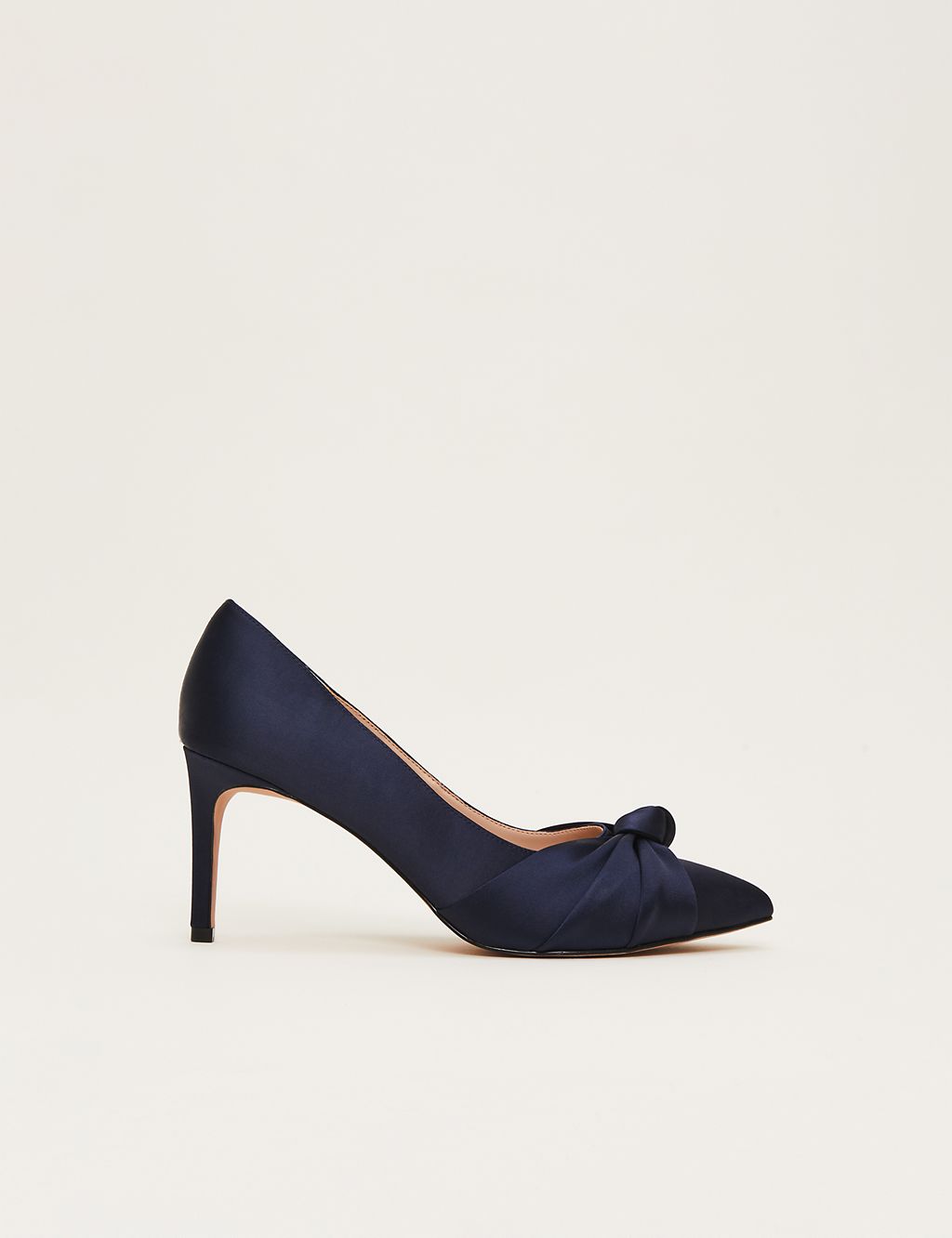 Satin Stiletto Heel Pointed Court Shoes 3 of 5