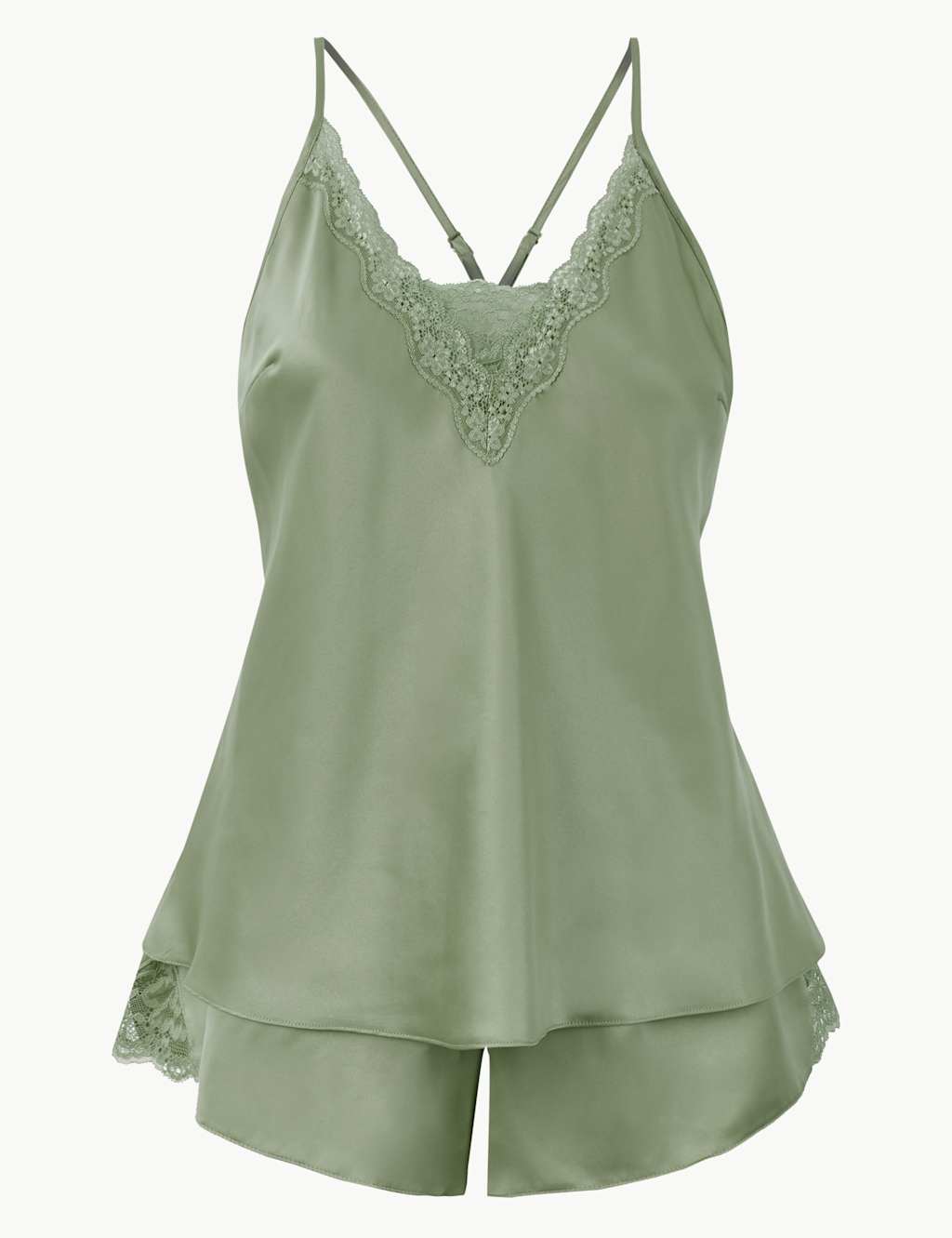 STRAPPY SATIN CAMISOLE WITH TIES