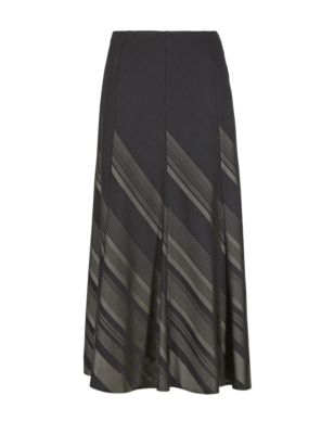 Satin Striped A-Line Skirt Image 2 of 3