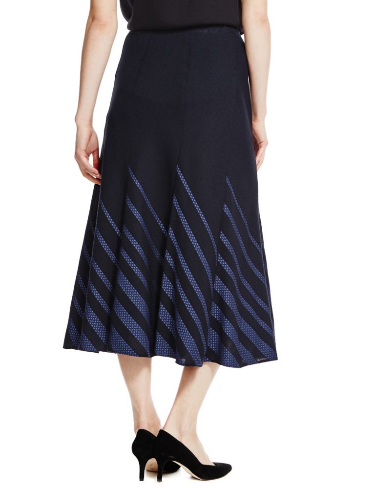 Satin Striped A-Line Skirt 4 of 4