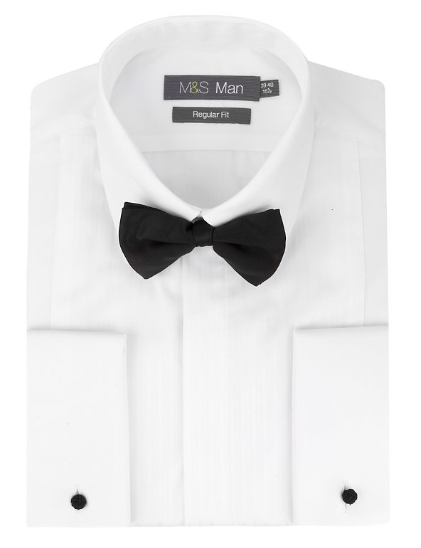 Satin Striped Bow Tie Dinner Shirt Image 1 of 1