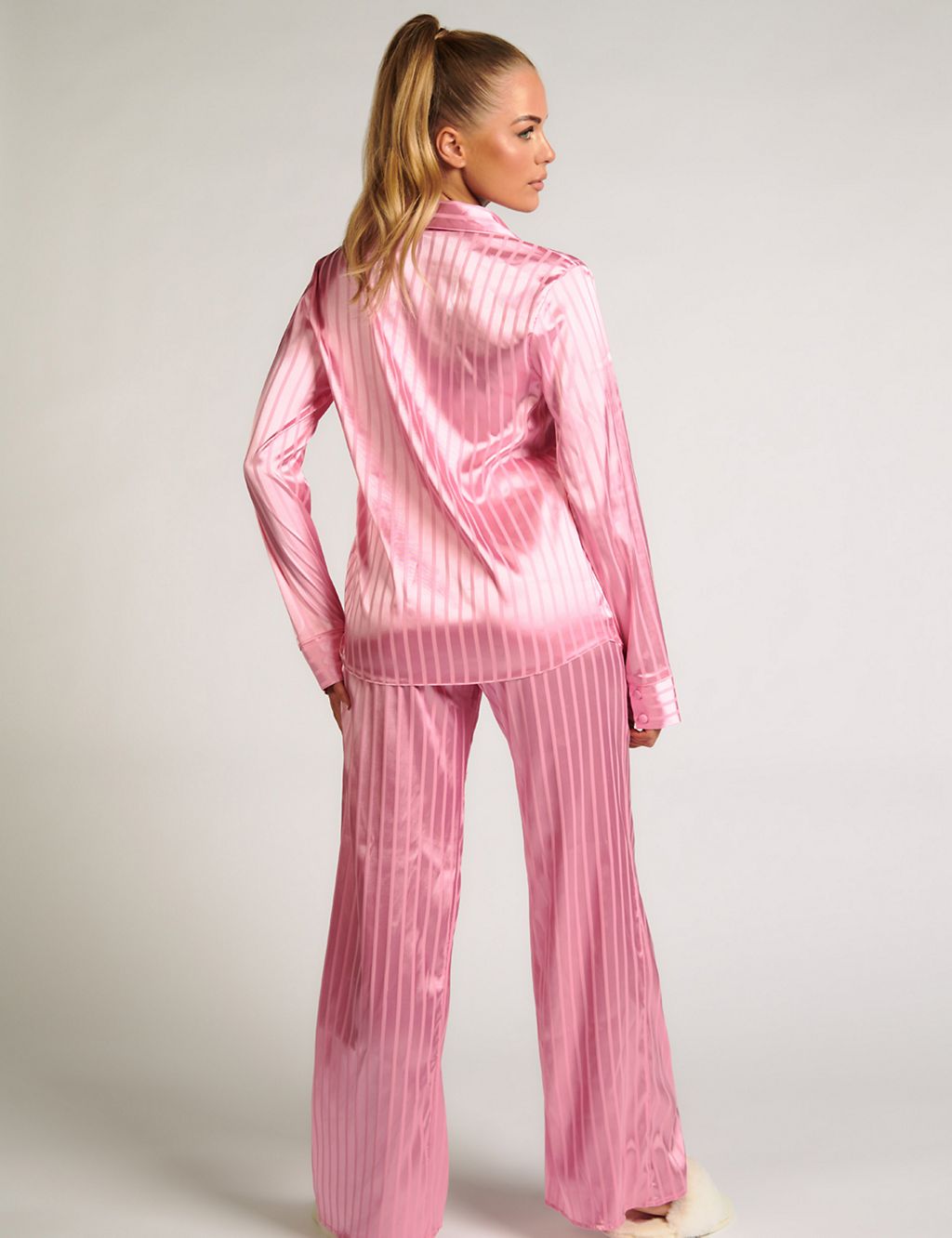 Satin Striped Pyjama Shirt 2 of 4
