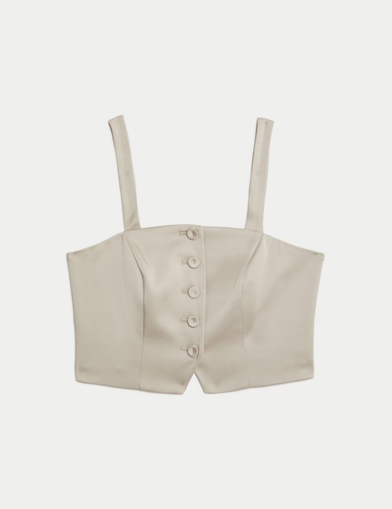 Satin Tailored Cropped Waistcoat 2 of 6