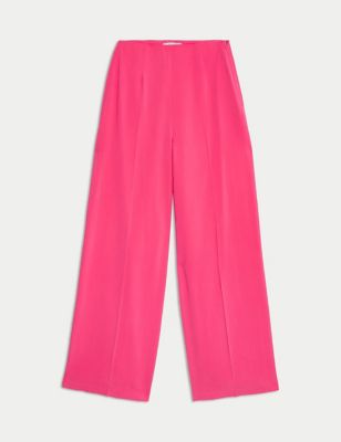 Satin Tailored Wide Leg Trousers Image 2 of 7
