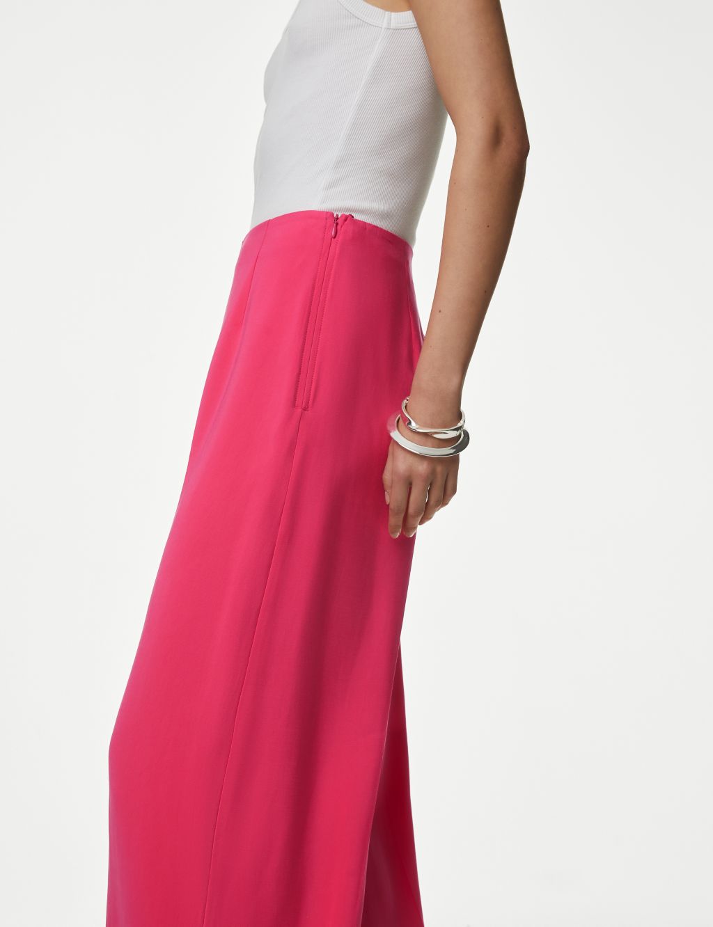 Satin Tailored Wide Leg Trousers 4 of 7