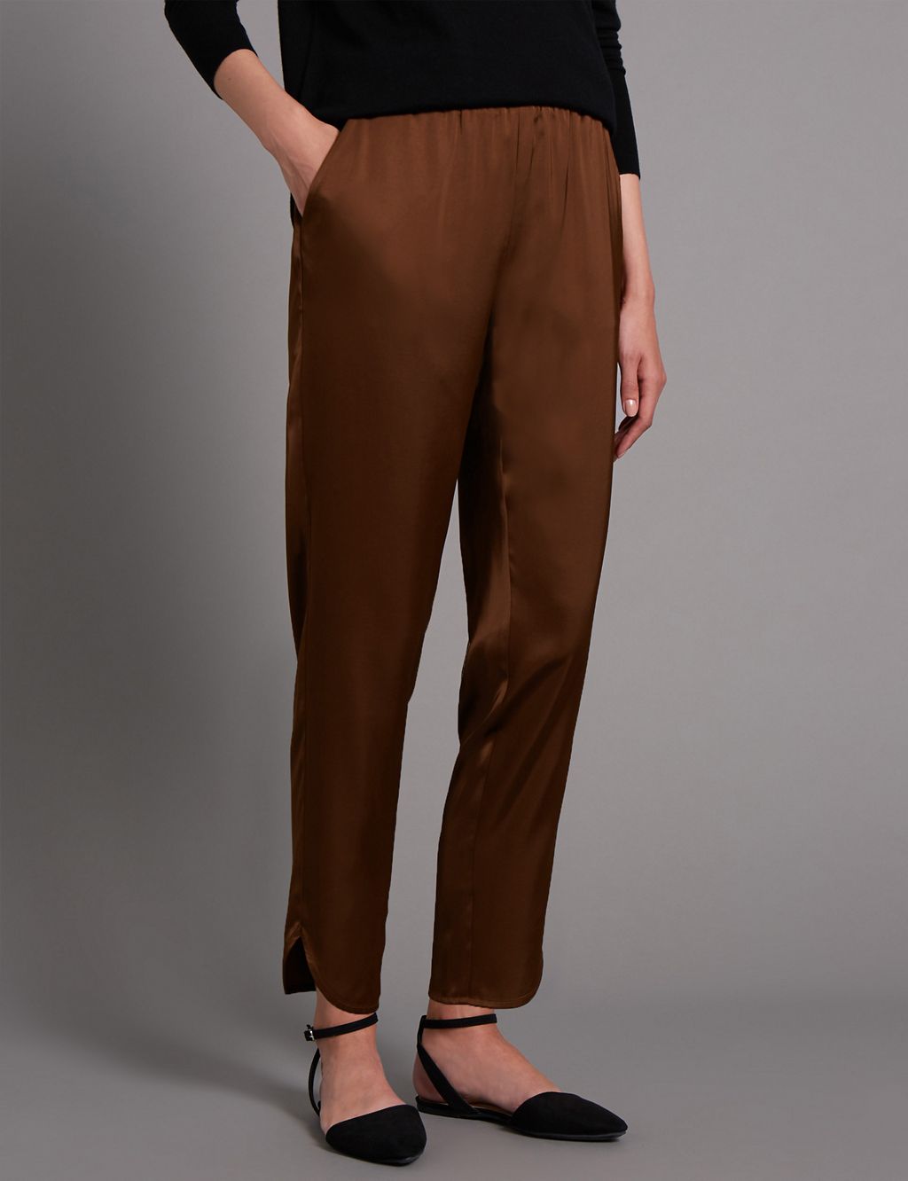 Satin Tapered Leg Trousers 3 of 4