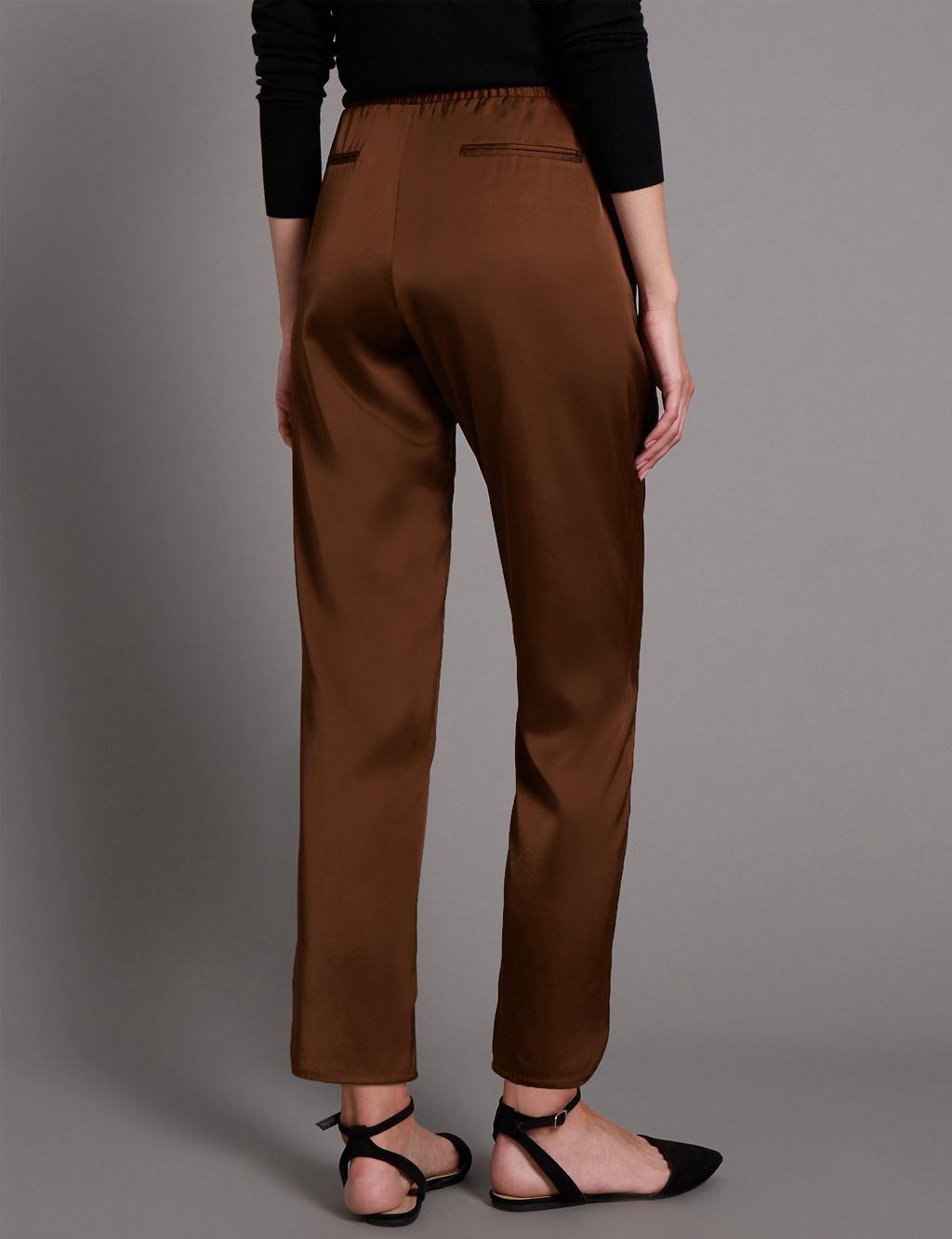 Satin Tapered Leg Trousers 2 of 4