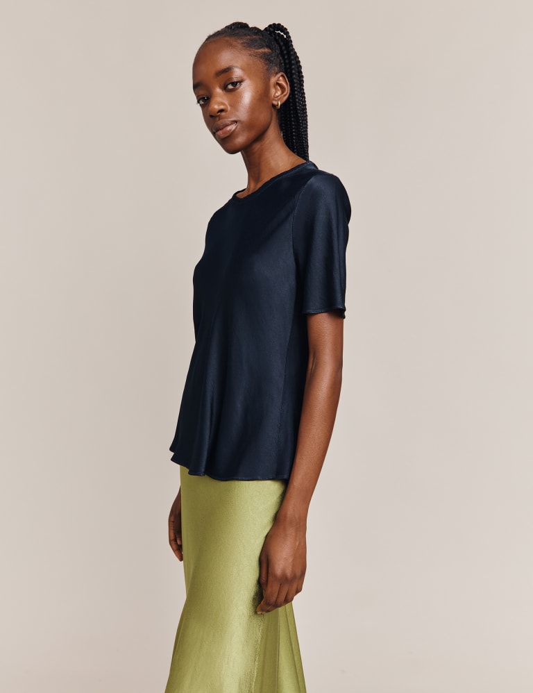 Satin fitted top hotsell