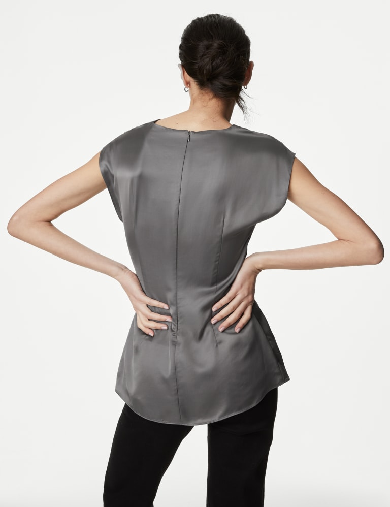 Satin twist front top best sale