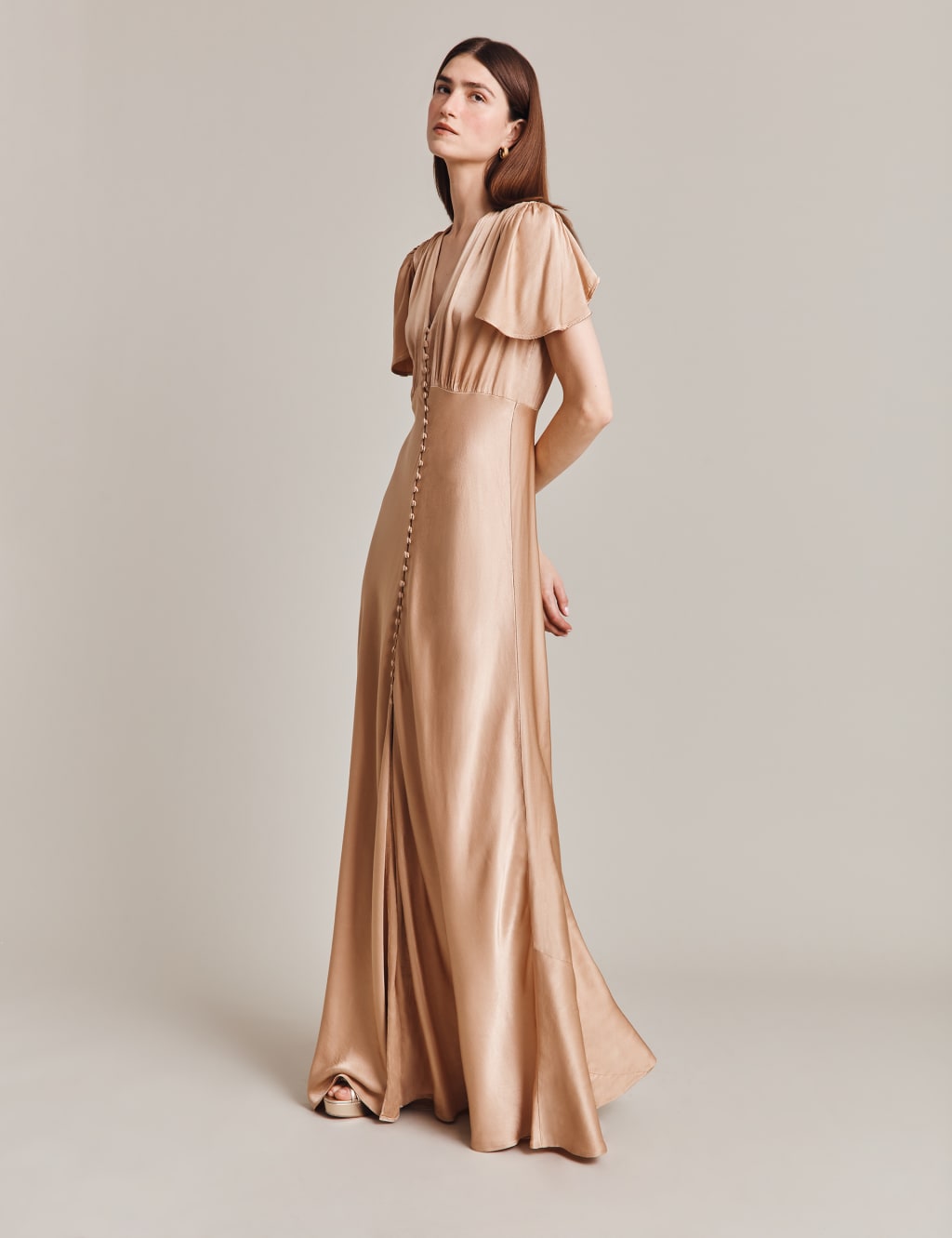 Jojo beige shop maxi dress