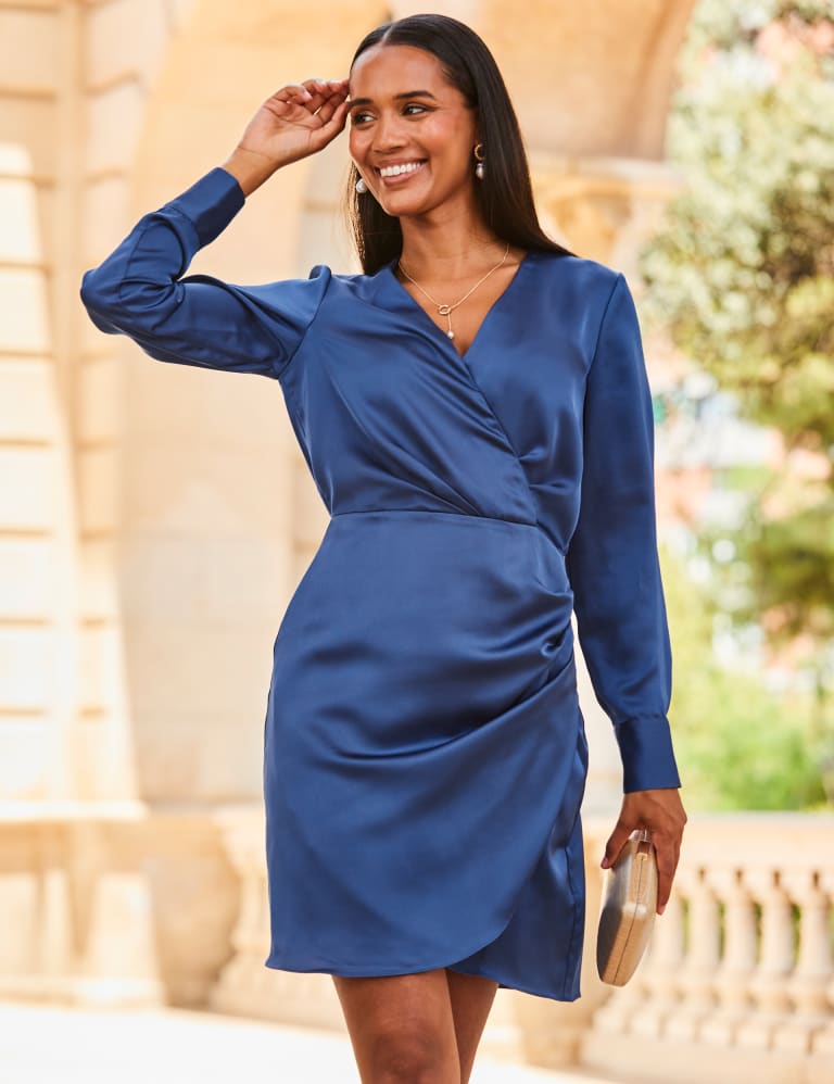 Light blue wrap outlet dress maxi