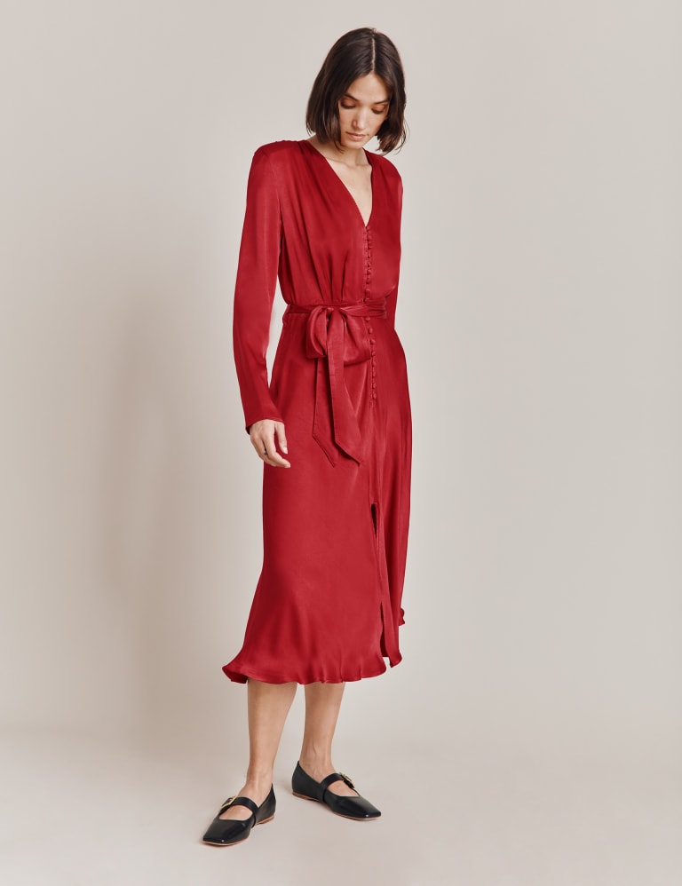 V neck tie outlet waist dress