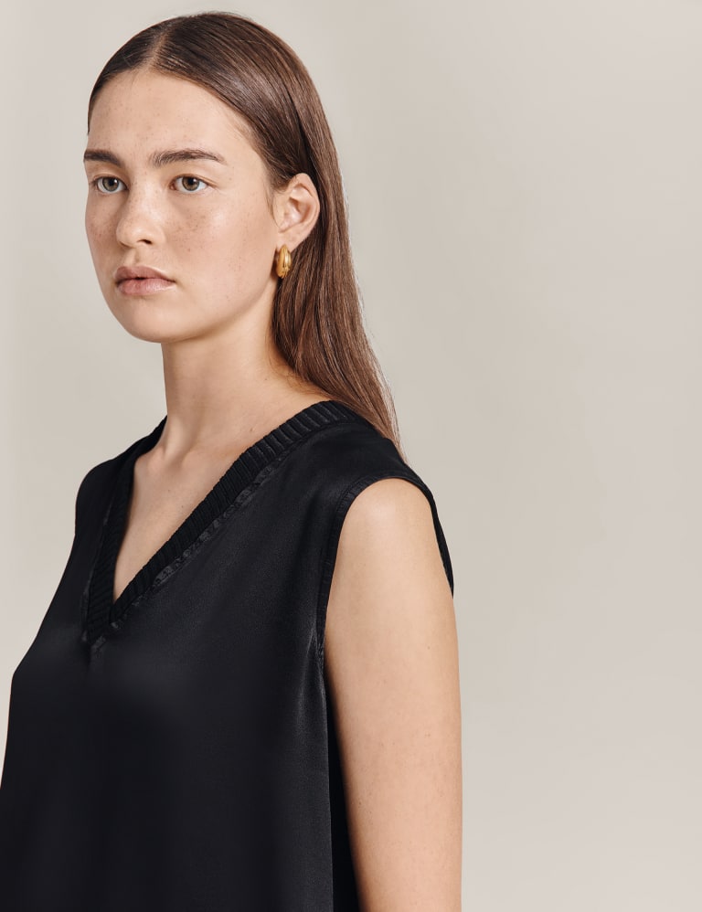 Silk sleeveless on sale top vest