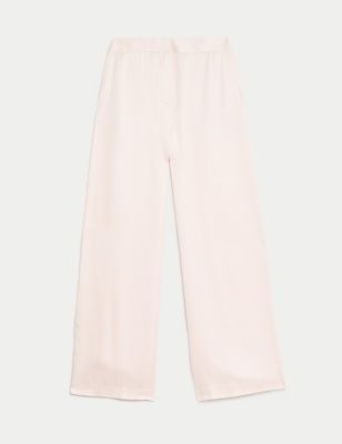 Satin Wide Leg Trousers Image 2 of 6