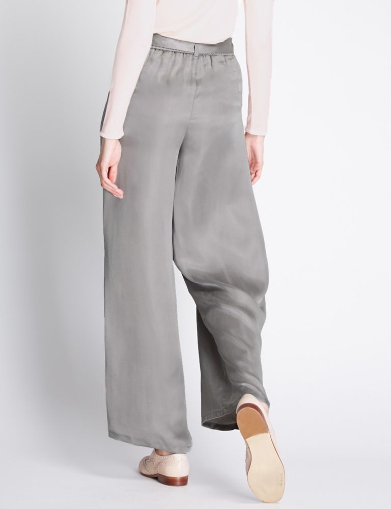Satin Wide Leg Trousers 4 of 4