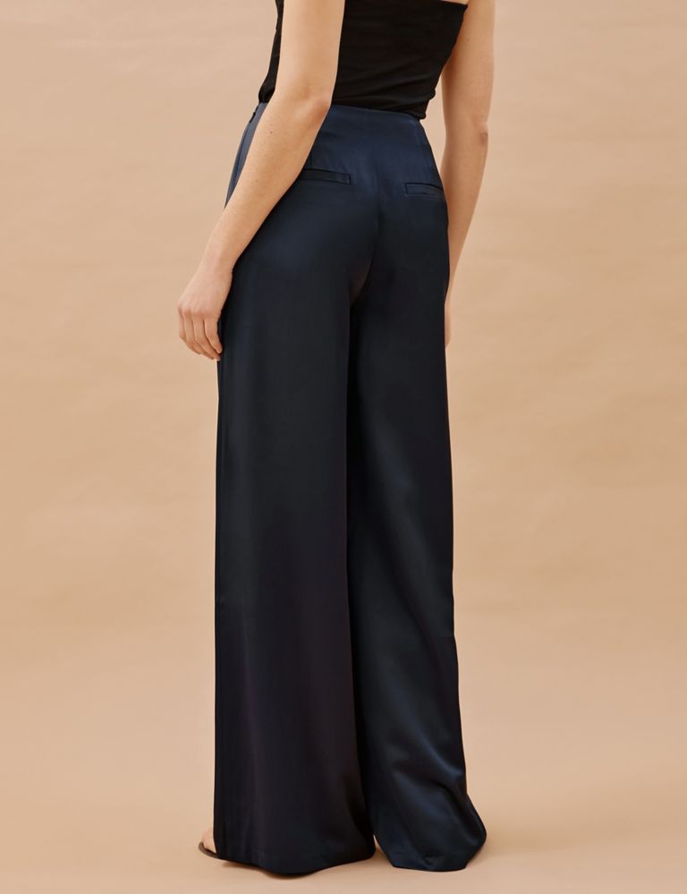 Satin Wide Leg Trousers 3 of 6
