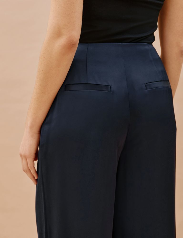 Satin Wide Leg Trousers 4 of 6