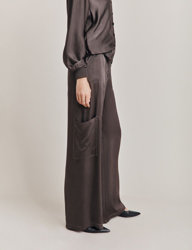 Satin Wide Leg Trousers 3 of 3