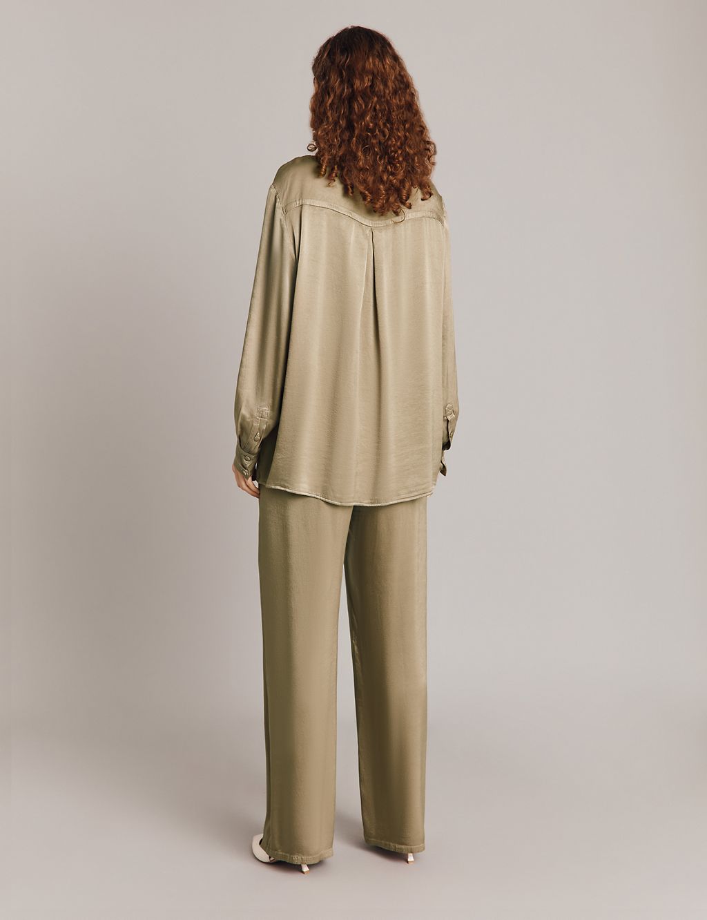 Satin Wide Leg Trousers 2 of 5
