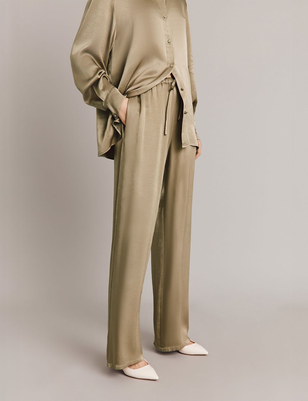 Satin Wide Leg Trousers 5 of 5